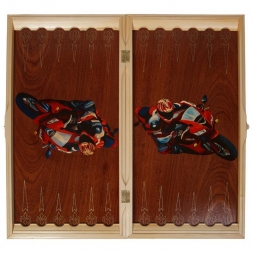 Нарды резные ручной работы &quot;Байкер&quot;(РОССИЯ, ДЕРЕВО, 50Х29Х6,5 СМ), фото 1