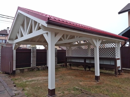 Навес для двух машин с дровником ФИЕСТА Базовая комплектация, фото 1