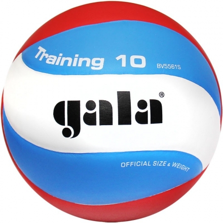Мяч вол. &quot;GALA Training 10&quot; арт. BV5561S, р. 5, синт. кожа ПУ, клееный, бут. кам, бел-гол-красн, фото 1