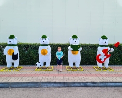 Топиари медведь-контейнер, Композиция из 4-х фигур - газон Eco, фото 1