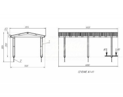 Теневой навес Руф 3,65 х 6,0 х 2,5 м, фото 3