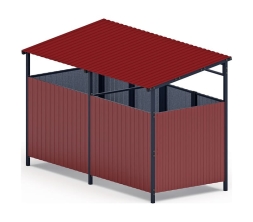Навес контейнерной площадки для мусора (красный) (2 секции) МФ 55.02.02-04, фото 2