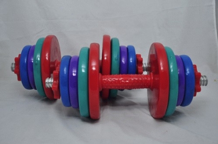 Гантель сборная виниловая. Вес 1 пары 30 кг. СВЕТ-30KG, фото 1