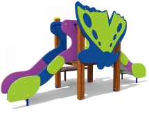 Горка двойная Бабочка 08202.21 для детской площадки Горка двойная Бабочка 08202.21 для детской площадки