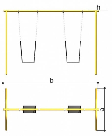 Качели двойные Romana 108.58.00 для детской площадки, фото 5