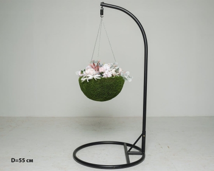 Топиари подвесное кашпо Нино, d = 55 см - газон Deluxe, фото 1