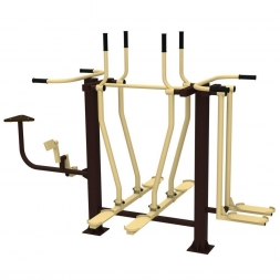 Уличный тренажер &quot;Лыжники + Велосипед + Разведение&quot;, фото 1