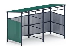 Навес контейнерной площадки для мусора (зеленый) (2 секции) МФ 55.02.03-01, фото 3