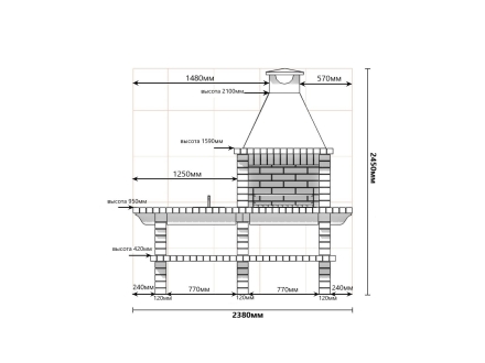 Печь Аристократ 704 Прямоугольный кирпич красный с коричневым, фото 6
