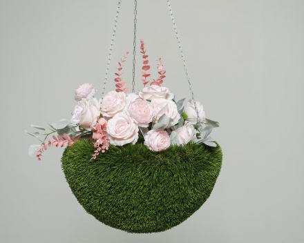 Топиари подвесное кашпо Нино, d = 65 см - газон Deluxe, фото 5