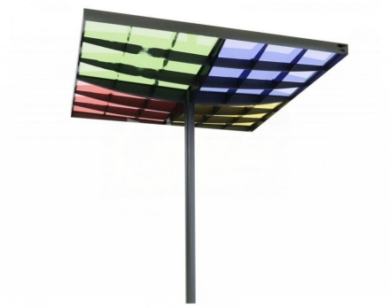 Теневой навес Руф 3, с цветным поликарбонатом, высота 2,5 м, фото 1