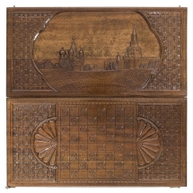 Нарды резные "Красная площадь" с ручкой 60, Haleyan