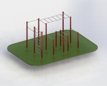 Уличный спортивный комплекс шведская стенка+турник+рукоход+брусья ТВС-022.00 