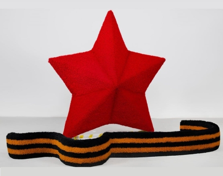 Топиари композиция Звезда с георгиевской лентой - газон Eco, фото 1