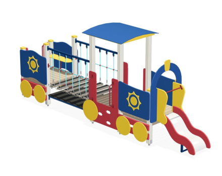 Игровой комплекс Паровоз с открытым вагончиком ИО-01.2, фото 1