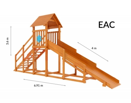 Зимняя горка Snow Fox Start с крышей (скат 4 м), фото 4