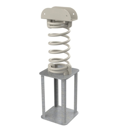 Качалка на пружине Construction machines Экскаватор с прицепом для детской площадки - Крепление для бетонирования, фото 2