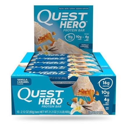 Батончики Quest Hero Bar Vanilla Caramel (10шт), фото 1