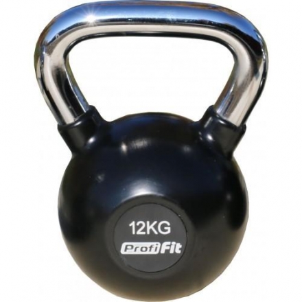 Гиря обрезиненная с хромированной ручкой PROFI-FIT, 12 кг, фото 1