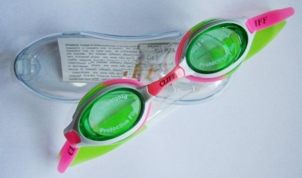 Очки для плавания детские Cliff G962 зелено-розовые, фото 1
