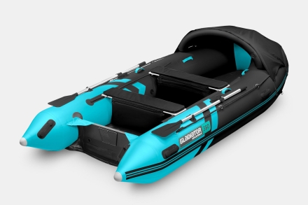 GLADIATOR E 380 PRO AIR Черно-бирюзовый моторная лодка ПВХ НДНД, фото 2