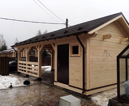 Навес для машин с хозблоком СКАГЕН Несущий каркас, фото 3