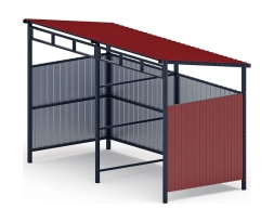 Навес контейнерной площадки для мусора (красный) (2 секции) МФ 55.02.03-04, фото 1