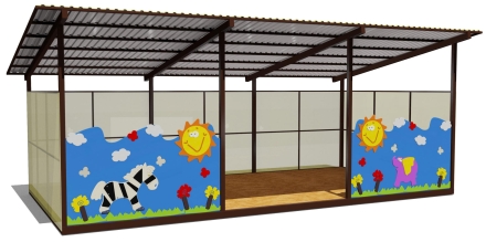 Теневой навес одинарный 4х8 м 19204 для уличной площадки, фото 1