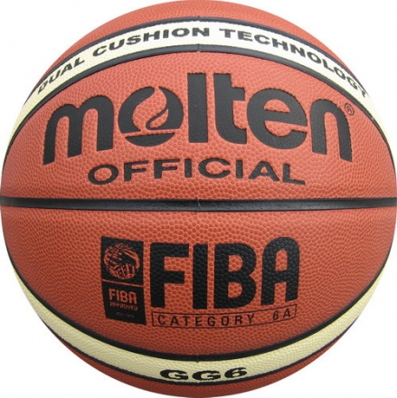 Мяч баск. &quot;MOLTEN BGG6X&quot; р.6,  12 панелей, FIBA Appr, синт.кожа, коричнево-беж-черный, фото 1