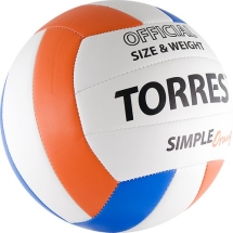 СЦ*Мяч вол. &quot;TORRES Simple Orange&quot; арт.V30125, р.5, синт.кожа (ТПУ), маш. сшивка, бут.кам,бел-гол-ор