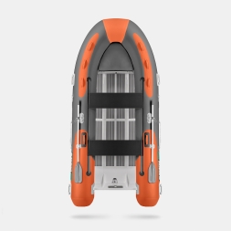 Gladiator RIB 380 AL Оранжево-темносерый моторная лодка ПВХ Жесткое дно (морской алюминий), киль, фото 3
