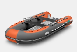 Gladiator RIB 380 AL Оранжево-темносерый моторная лодка ПВХ Жесткое дно (морской алюминий), киль, фото 1