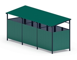 Навес контейнерной площадки для мусора (3 секции) МФ 55.02.02.3-01, фото 2