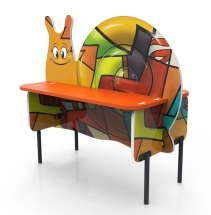Скамья детская "Улитка", паттерн "Этник" МД013.00.01.17 Скамья детская "Улитка", паттерн "Этник" МД013.00.01.17