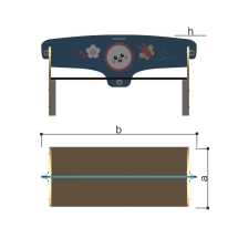 Детская скамья Romana 302.18.00-02 двусторонняя для игровой площадки Детская скамья Romana 302.18.00-02 двусторонняя для игровой площадки