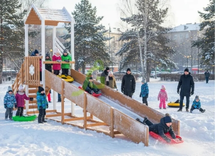 Зимняя горка "IgraGrad Snow Fox", скат 5 м без ограждения , фото 7