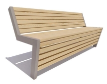 Парковая скамейка Техно, Лиственница (брус 30х60) 2 м Парковая скамейка Техно, Лиственница (брус 30х60) 2 м