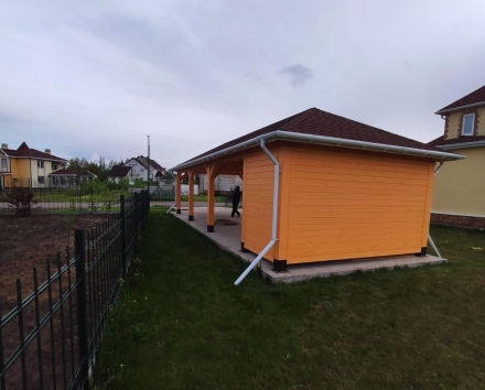 Навес для двух автомобилей с хозблоком ЛА-МАНШ Несущий каркас, фото 6