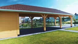 Навес для двух автомобилей с хозблоком ЛА-МАНШ Несущий каркас, фото 4