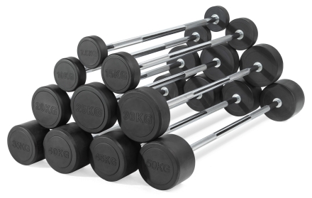 Штанга неразборная обрезиненная 10 кг Прямой гриф, фото 5