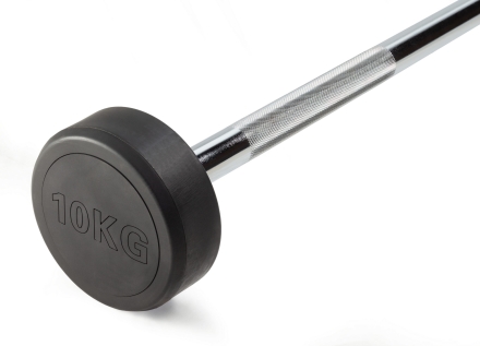 Штанга неразборная обрезиненная 10 кг Прямой гриф, фото 2