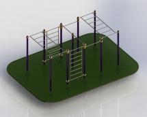 Спортивный комплекс шведская стенка +турник +рукоход  ТВ-012