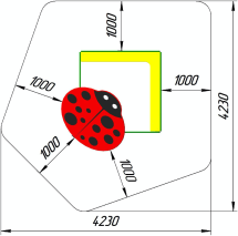 Песочница Божья коровка ПС-27 с навесом для детской площадки Песочница Божья коровка ПС-27 с навесом для детской площадки