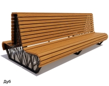 Скамейка уличная Ессентуки, Лиственница 3 м