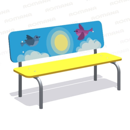 Детская скамейка Romana Птички 302.09.00 для игровой площадки, фото 1