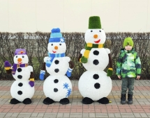 Топиари композиция Снеговики, 3 шт - газон Eco Топиари композиция Снеговики, 3 шт - газон Eco