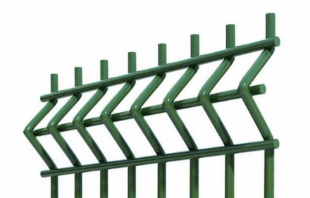 Панель сварная 3D оцинкованная, с полимерным покрытием, RAL 6005, высота 2030мм, ширина 2500мм, 4 гиба, ячейка 200х50мм, фото 1