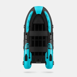 Gladiator RIB 380 AL Черно-бирюзовый моторная лодка ПВХ Жесткое дно (морской алюминий), киль, фото 3