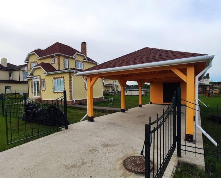 Навес для двух автомобилей с хозблоком ЛА-МАНШ Базовая комплектация, фото 5