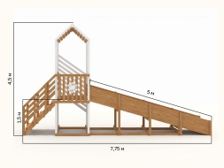 Зимняя горка "IgraGrad Snow Fox", скат 5 м с ограждением, фото 5